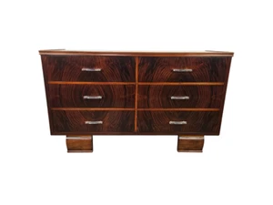Dresser Art Deco IN Briar Chest of Drawers Years' 40 Dresser Six Drawers - Picture 1 of 23