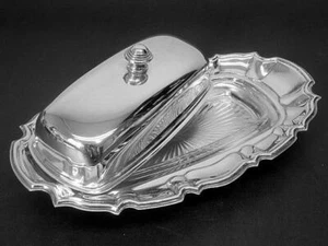 Vintage Marlboro Silver Plated Covered Butter Dish w/Glass Insert - Picture 1 of 5
