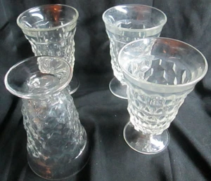 Juego De Colección De Cuatro Copas De Agua De Vidrio Transparente Patrón "Americano" De 5 3/4" De Alto - Imagen 1 de 3