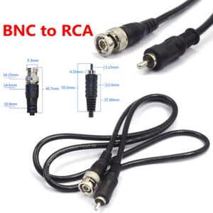BNC Male to RCA Phono Plug Cable Lead Connector for Camera/Monitor 1m/1.5m/2m/3m - Picture 1 of 11