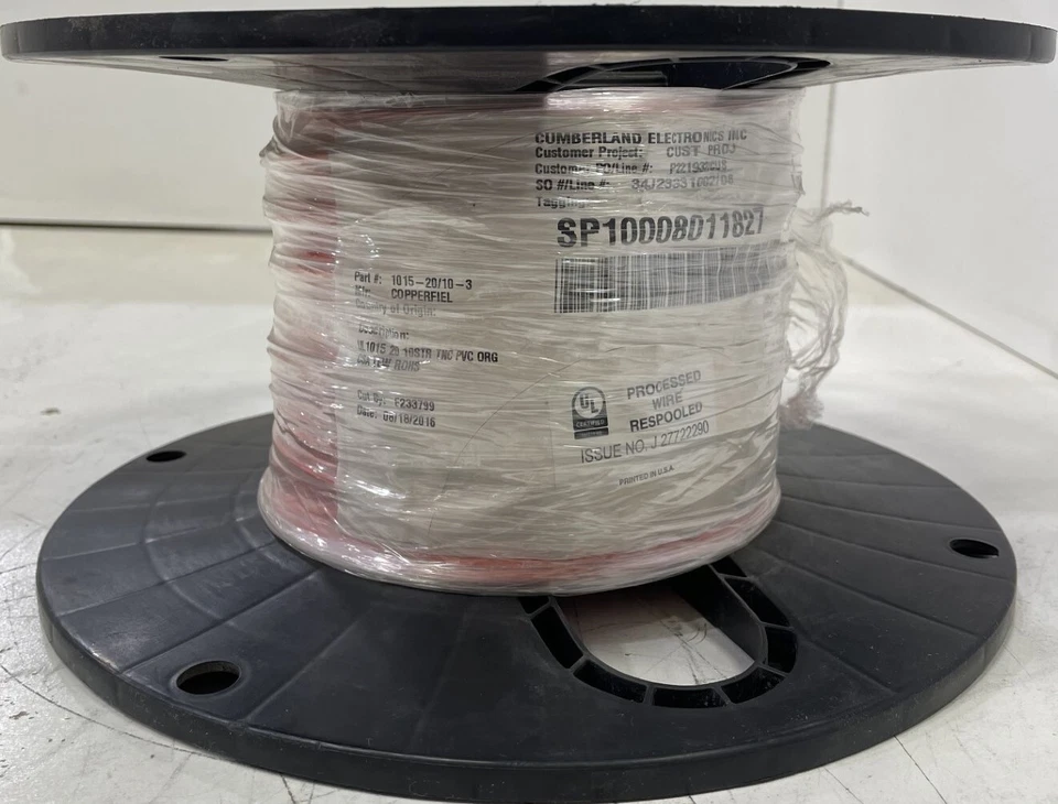 Anixter UL1015-20/10-3 соединительный провод, 20 AWG, 10/30, 600 В, TC, ПВХ, 500 футов. Оранжевый - Изображение 1 из 4