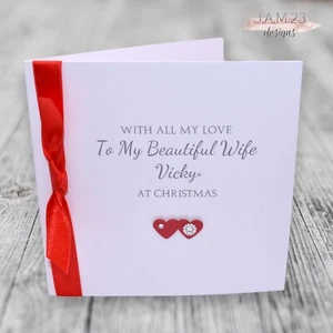 Personalised Christmas Card Wife Girlfriend Fiancee Partner Daughter - Picture 1 of 9