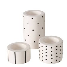 Portacandele Mercuries, gres porcellanato, set da 3