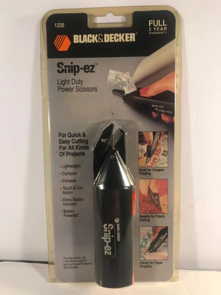 Black and Decker Snip EZ Light Duty Power Scissors 1220 Battery Powered