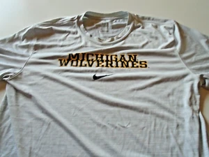 Nike Michigan Wolverines Hombre Camiseta Gris Hombre Grande Manga Corta Fútbol MI - Imagen 1 de 5