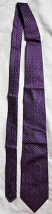 Saks Fifth Avenue Men's Tie Purple Check 100% Silk MADE IN ITALY - Picture 1 of 8