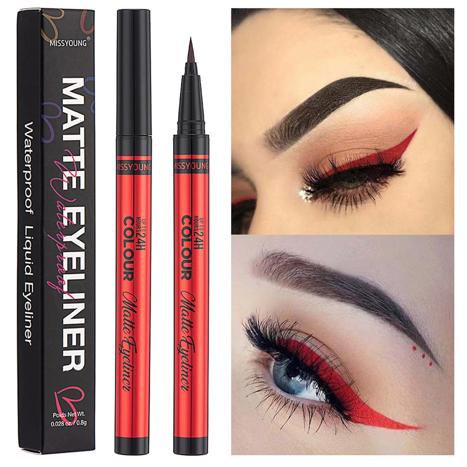 3 Colors Matte Liquid Eyeliner Pen Waterproof Long Lasting Eye Liner Makeup Set - Image 1 of 1