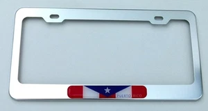Puerto Rico Rican Flag metal aluminium Car auto License plate frame holder - Picture 1 of 5