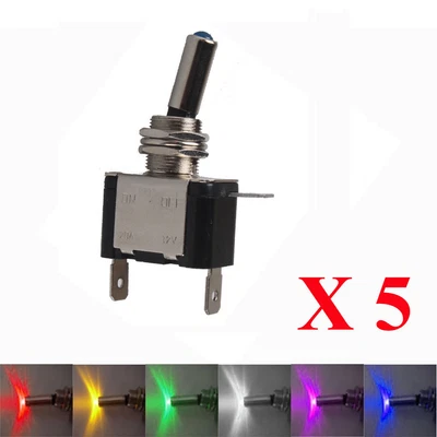 5 Stück 12V/20A Auto KFZ Boot Kippschalter LED Beleuchtet EIN/AUS SPST Schalter - Bild 1 von 4