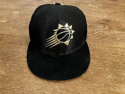 New Era Phoenix Suns Black & Gold Logo 59FIFTY Hat, Size 7 1/4 - Image 1 of 4