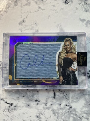 2020 Topps Fully Loaded Auto Oversized Mat Relics Purple /25 Carmella #M-CM Auto - Image 1 of 2