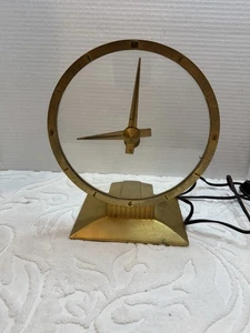 Vintage Jefferson Golden Hour Electric Mystery Clock 1950s Mid-Century - Picture 1 of 4
