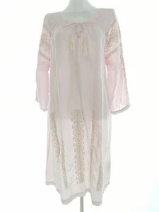 TRULY by PART TWO Size 16 (42) Pink Tunic Blouse Cotton 100% Sleeve 3/4 Embroid - Picture 1 of 5