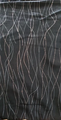 Knit Velveteen Black w/ Silver Metallic Threads Fabric 65” wide by 1.75 yards - Image 1 of 4