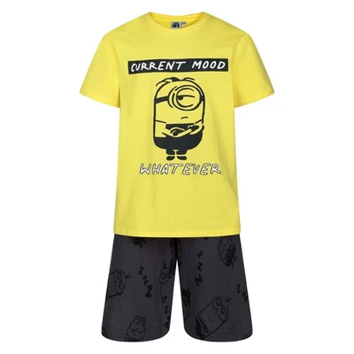 EX UK STORE® Jungen kurzer Schlafanzug Minions Current Mood 9 bis 16 Jahre Schlafanzug Sets Nachtwäsche