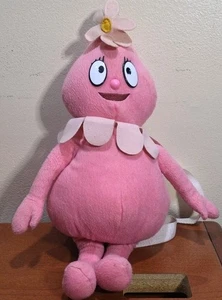 Yo GABBA GABBA! Foofa Pink Plush Backpack Stuffed Bag Zip Purse 18" Eyes Scuff  - Picture 1 of 2