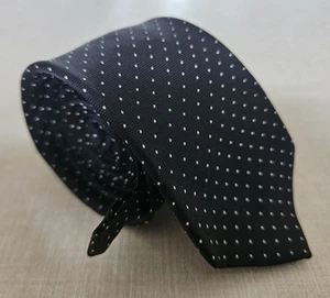 Vintage French Connection Black Polka Dot Skinny Silk Tie - Picture 1 of 6
