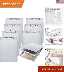 Set of 8 Heavy-Duty Aluminum Clipboards with Storage - Perfect for Professionals - Picture 1 of 8