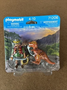 PLAYMOBIL Children's Kids 71206 VILLAIN AND T-REX Dinosaur Figure Pack - Picture 1 of 11