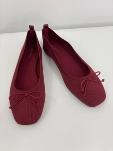 41 Hawthorn Textile Stretch Bow Ballet Flat Shoe Burgundy Red Size 7.5 NWOB - Picture 1 of 7