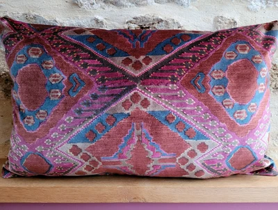 Linwood Omega One Thousand Kilim Aztec Mauve & Violet Velvet Cushion Cover 0 - Image 1 of 4