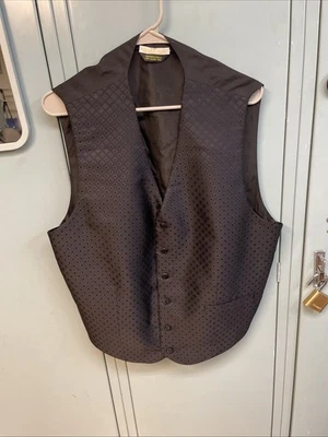 Carrot & Gibbs Handmade XL Blk  Silk Formal Vest Tuxedo Wedding Prom - Image 1 of 4