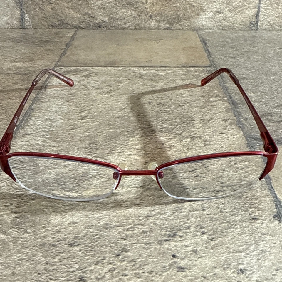 Marco de gafas para mujer ECO Optics 1063 rojo medio borde bisagra flexible 52-17-135-27 mm Foto 1 de 4