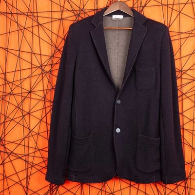 GRAN SASSO Men's Navy Blue Aktive Wool Two Buttons 100% Wool Knitted Blazer 54 - Image 1 of 4