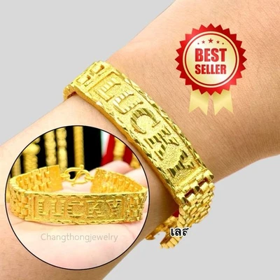ЦЕПОЧКА 18K22K 23K 24K ТАЙСКИЙ БАТ ЖЕЛТОЕ ЗОЛОТО ЖЕНЩИН браслет крюк 7 в подарки мужчина - Изображение 1 из 4