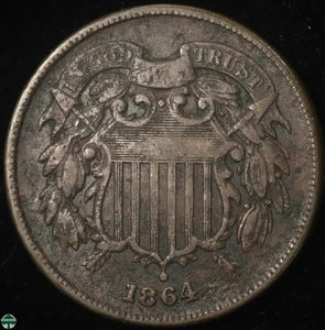 1864 Two Cent Piece - Very Good Details - Picture 1 of 2