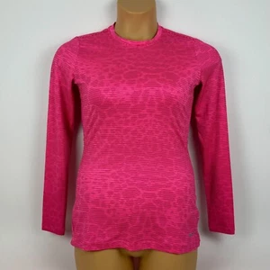 Nike Golf Dri Fit Long Sleeve Pullover Striped Animal Print Pink Womens Small S - Picture 1 of 12