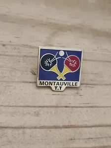 Pin's Pins Pin Enamel 22 Ville France Sport Tennis de Table "MONTAUVILLE T.T" - Foto 1 di 2