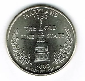 2000-D Denver Brilliant Uncirculated Maryland 7TH State Quarter Coin! - Picture 1 of 2