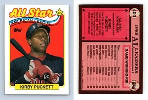 Kirby Puckett #403 Topps 1989 Baseball Trading Card - Picture 1 of 1
