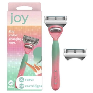 Joy Color-Changing Razor for Women, 1 Handle and 2 Blade Refill Cartridges - Picture 1 of 9