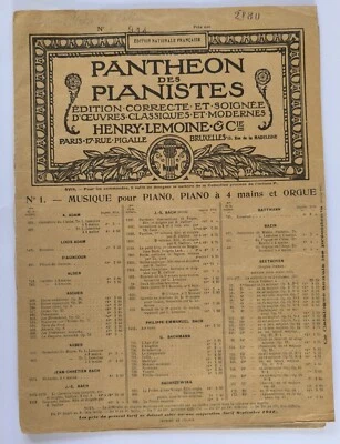Panthéon Des Pianistes Henry Lemoine  Partitions Piano Ancienne  - Photo 1/4