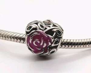 🩷Pulsera Colgante Flor Rosa Corazón Cuentas Dije Genuino Esterlina S925🩷 - Imagen 1 de 8