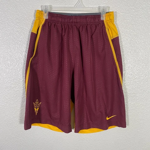 Arizona State Sun Devils Shorts Mens Large Red yellow Nike Dri Fit Athletic Gym Cover