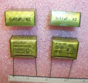 CANTIDAD (10) .47uf 275Vdc 250Vac X2 CONDENSADORES DE PAPEL METALIZADO PMZ2050ME647M RIFA - Imagen 1 de 2