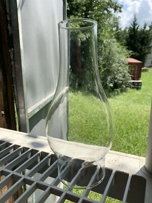 Clear Glass 3" Fitter Hurricane Shade Oil Lamp or Candle Holder 8 5/8" Tall - Image 1 of 4