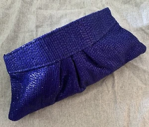 LAUREN MERKIN Blue Sequin Clutch Handbag - Bild 1 von 4
