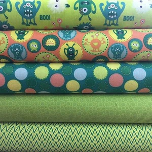 Fabric Freedom Monster Mayhem 100% Cotton Fabric FQ Crafting Quilt Patch Green - Picture 1 of 11