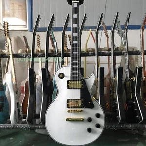 Custom White LP Electric Guitar HH Pickup Mahogany Body Gold Hardware TOM Bridge - Bild 1 von 8