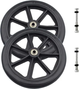 2Pcs Wheels Replacement for Wheelchairs 8 X 1 Rollator Wheels Anti-Slip Replace - Picture 1 of 6