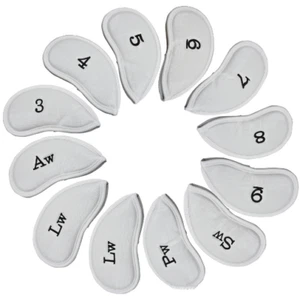 12pcs/set Outdoor Sport Golf Club Covers Iron Club Head Covers White PU Covers - Picture 1 of 3