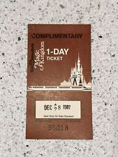 Rare Complementary Walt Disney World, 1-Day Ticket Magic Kingdom 12/28/1982