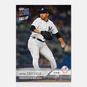 JUSTUS SHEFFIELD XRC 2018 TOPPS NOW #750 NEW YORK YANKEES - Picture 1 of 2