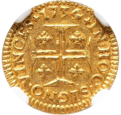 Portugal - 1734 João V oro 400 Reis - NGC MS64 - RARO SOLO 1 GRADO SUPERIOR Foto 1 de 4