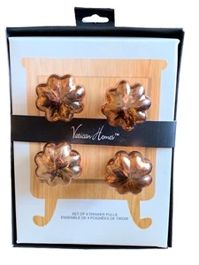 Vatican Homes Set of 4 Drawer Pulls Gold Ceramic Cabinet Drawer Knobs - Picture 1 of 3