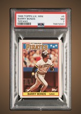 1988 Topps UK Mini Tiffany #5 Barry Bonds Pittsburgh Pirates PSA 7 Total Pop 1